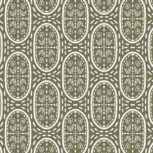 Spring Medallion in Olive Green
