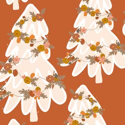 Floral Christmas Tree in Holly Red