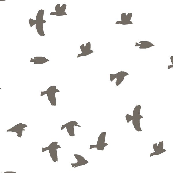 Flock Silhouette in Stone on White