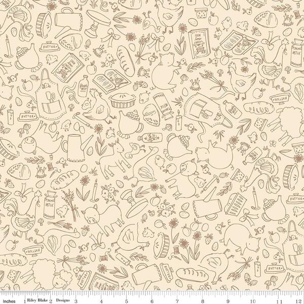 Farm Outlines in Cream