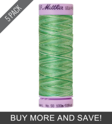 Minty (9075-9821) - Silk Finish Cotton Multi 50wt - 109 Yards (5 Pack)