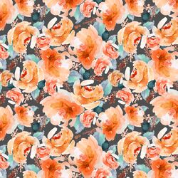 Autumn Floral in Warm Orange