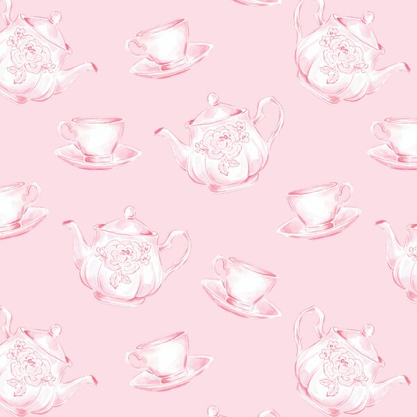 Tea Set Toss in Rose Pink