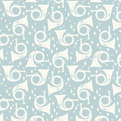 Horns a Playing in Frosted Blue