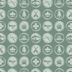 Scout Badges Silhouette in Milky Green on Green Bay