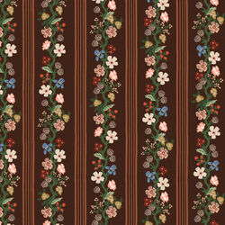 Floral Trellis Stripe in Cocoa