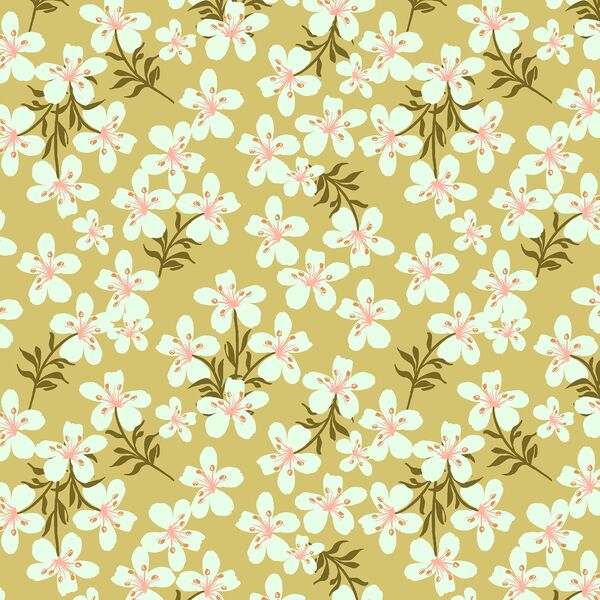 Scattered Floral in Moss