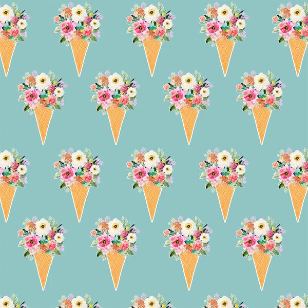 Floral Cone in Aqua Ice