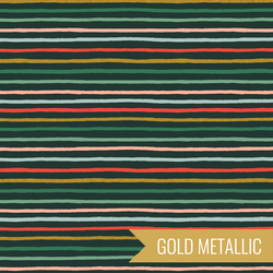 Festive Stripe in Evergreen Metallic