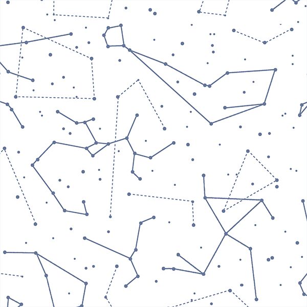 Star Charts in Azurite on White