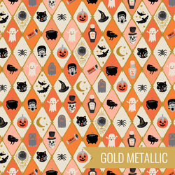 Argyle in Orange Metallic