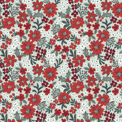 Christmas Floral in Milky Green