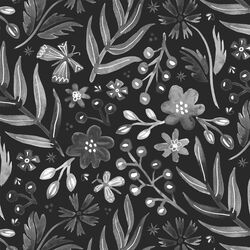 Large Flutter Floral in Ebony