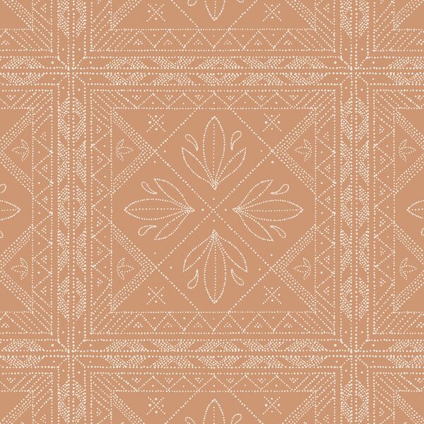 Dotted Tile in Cream on Tawny