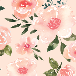 Large Garden Floral in Light Pink
