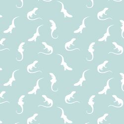 Iguana Silhouette in Glacier Blue