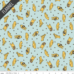 Winnie the Pooh Toss Flannel in Blue