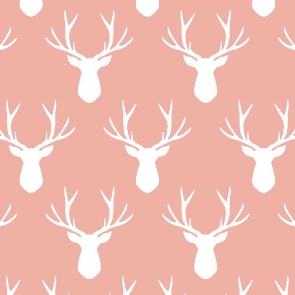 Stag Silhouette in Peony