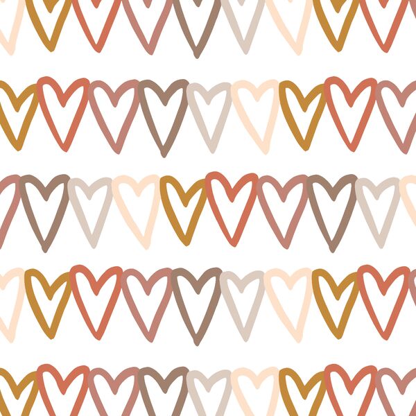 Big Linked Hearts in White