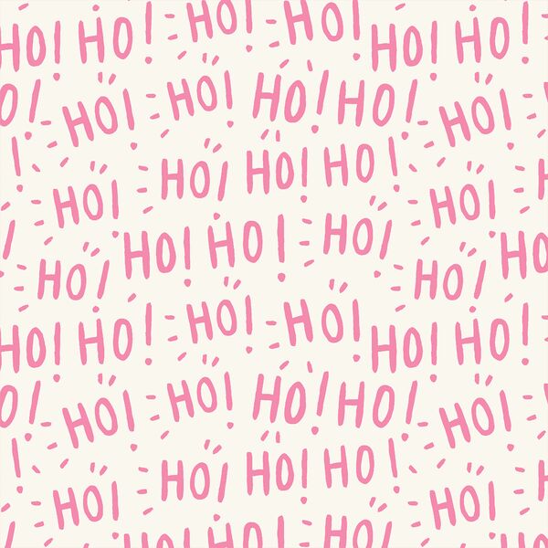 Ho Ho Ho in Sachet Pink on Cream