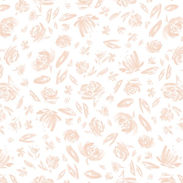 Spring Flowers in Blush on White