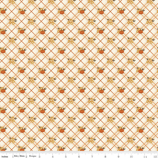 Pumpkin Plaid in Cream