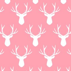 Stag Silhouette in Rose Pink