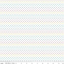 Swiss Dot in Rainbow on White