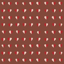 Half and Half Hearts in Rich Brown