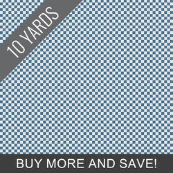 Check Please! in Coastal Blue on Ivory - 10 Yard Bolt
