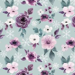 Floral Flurries in Ice Blue