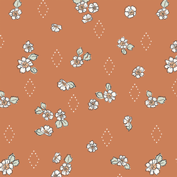 Ditsy Strawberry Flower in Caramel