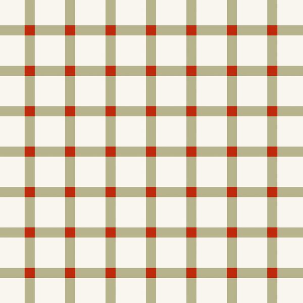 Plaid in Sprig Green and Ornament Red on Snow