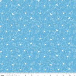 Outlined Flowers in Blue