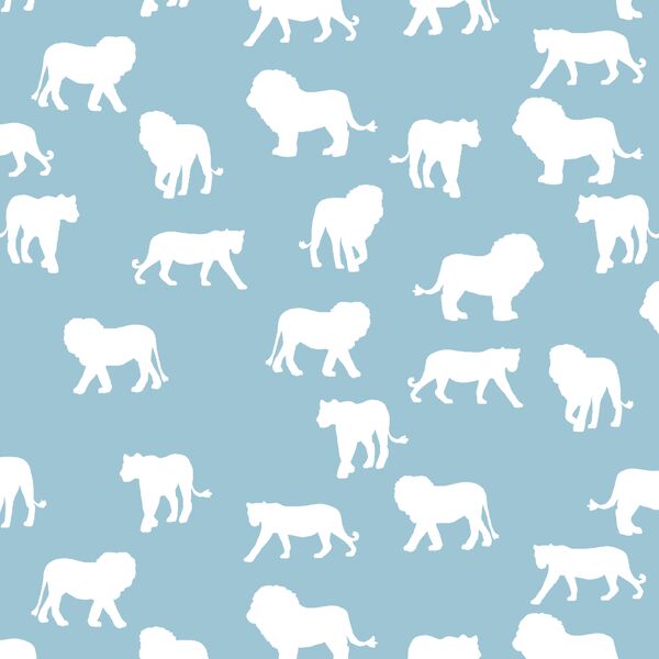Lion Silhouette in Bluebell