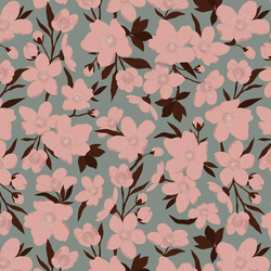 Cherry Blossom in Misty Aqua