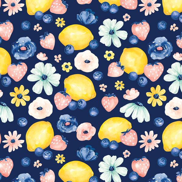 Lemon Berry in Indigo Bunting