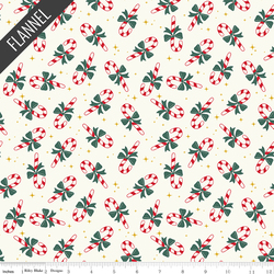 Candy Cane Flannel in White