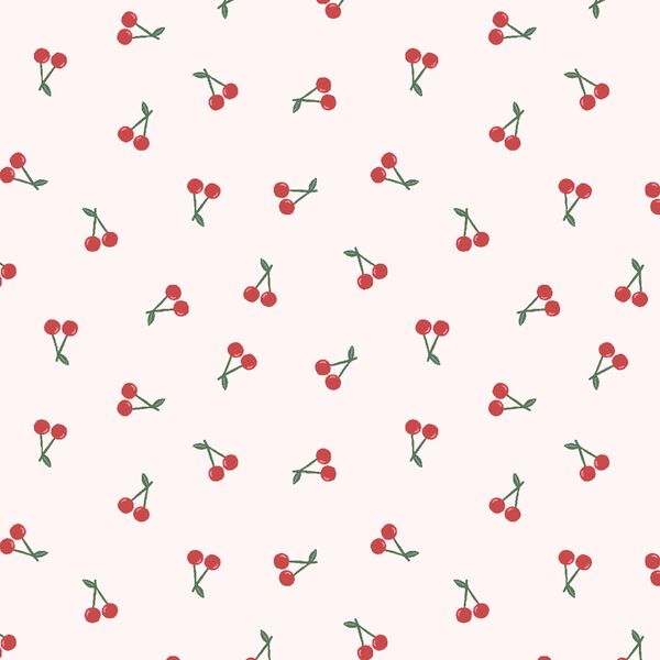 Scattered Cherries in Cream