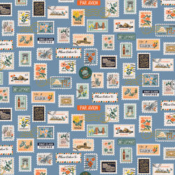 Postage Stamps in Blue