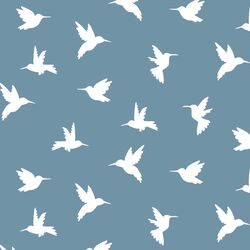 Hummingbird Silhouette in Marine