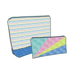 Zip Pouches Panel in Neon