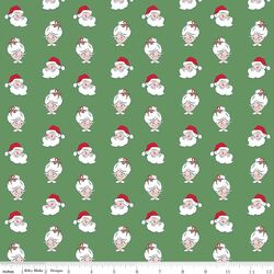 Santa Heads in Green
