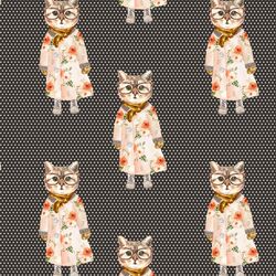 Miss Kitty in Brown Polka Dots
