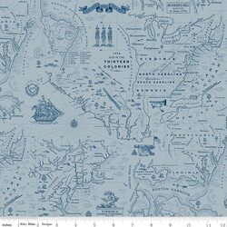 Colonial Map in Blue