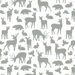 Forest Friends in Sage on White
