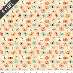 Butterflies Flannel in Sunshine