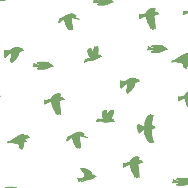 Flock Silhouette in Pistachio on White