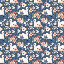 Little Blooming Llamas in Dark Periwinkle