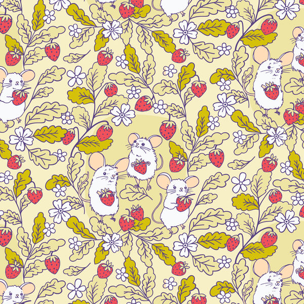 Strawberry Mice in Yellow